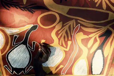 Aboriginal bark painting honouring the Traditional Custodians of the Sunshine Coast
